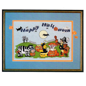Vintage New Rare Disney Catalog Winnie The Pooh Bear Happy Halloween Counted Cross Stitch Kit or PDF Chart Pattern Instructions 1970's