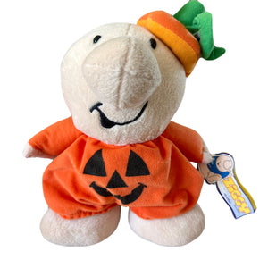 Grande poupée en peluche de 9 pouces Halloween Ziggy Jack O'Lantern Pumpkin Outfit en peluche par Kellytoy 2000 Vintage Collectible