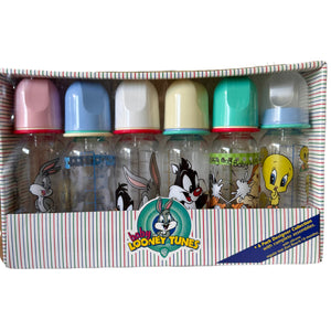 Biberons vintage neufs et rares pour bébé Looney Tunes 9 oz - Lot de 6 Tweety Silvester Bugs Bunny 6-18 mois Débit rapide Biberons de collection 1997