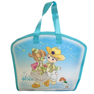 Vintage Like-New Blue Precious Moments Child Carrying Bag Western Cowboy Cowgirl Square Dance Blue Mini Zippered Tote 1990sred Plastic Bag Handbag