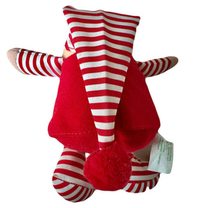 Vintage Ziggy Christmas Plush Rag Doll I Heart (Love) U 7" 1989 Collectible Tom Wilson Soft Plush Stuffed Toy Red White Striped Elf Pajamas
