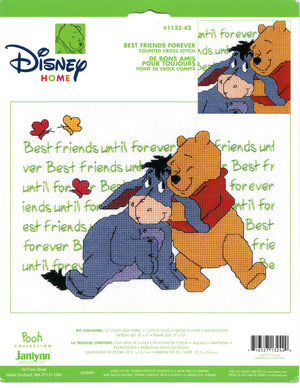 Kit de point de croix compté vintage Disney Winnie l'ourson « P pour Pooh » Le meilleur genre d'ami 8" x 10"