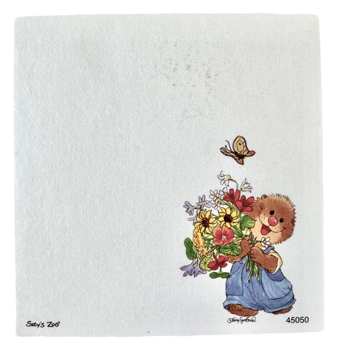 Suzy's Zoo Ollie Marmot with Bouquet of Flowers Memo Note Sheet 2pc Set