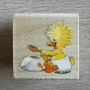 New Vintage Baby Duck Suzy's Zoo Wooden Rubber Stamp by Rubber Stampede Kitchen Musician 2800C