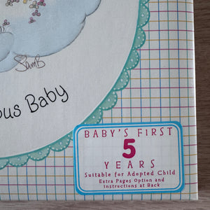 New Vintage 1995 Precious Moments Baby Memory Book of First Years Refillable Keepsake Expandable Scrapbook Photo Album "Precious Baby' Angel on Cloud Hallmark