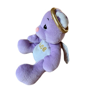 Vintage 2000 Precious Moments Christmas Angel Purple Plush Bear Angel PEACE Beanie Rag Doll 7" Collectible Soft Stuffed Toy