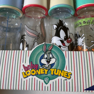 Vintage New Rare Baby Looney Tunes Feeding Bottles 9oz - 6-Pack Tweety Silvester Bugs Bunny 6-18 Months Fast Flow Collectible Nursers 1997