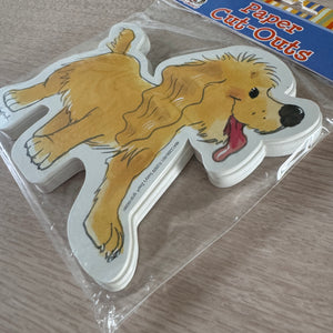 Découpes en papier vintage Suzy's Zoo Wags &amp; Whiskers Yellow Puppy Dog 36 CT 2009 Fournitures pour enseignants et étudiants en classe