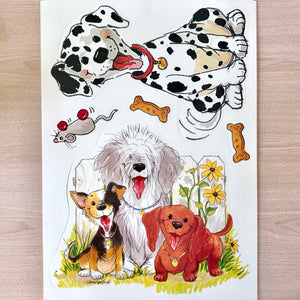 Ensemble de grands tableaux d'affichage vintage et rare Suzy's Zoo Wags &amp; Whiskers Cats &amp; Dogs Paw Print « Bienvenue dans notre classe » Produit pour enseignant en classe