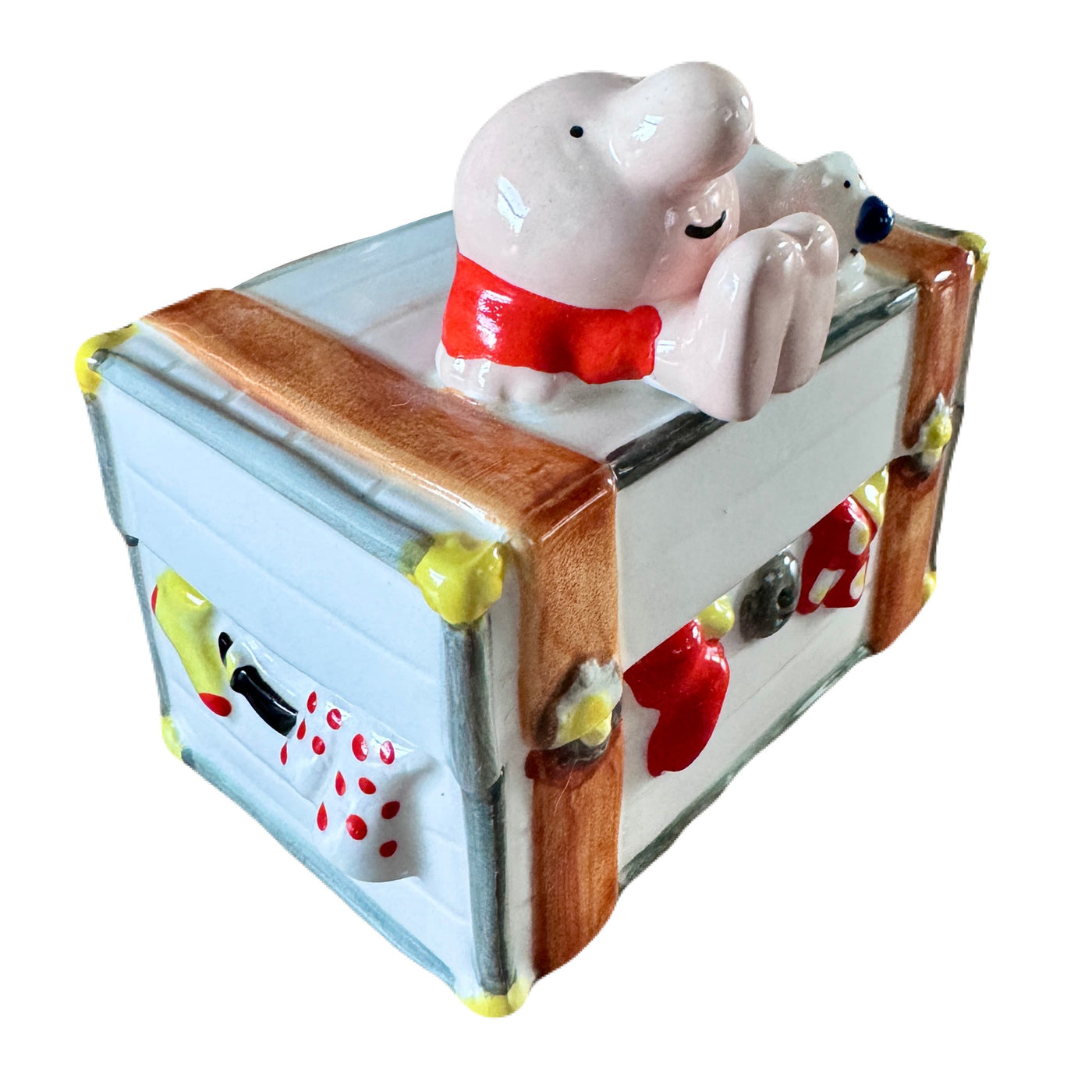 Vintage Ziggy & Dog Fuzz Treasure Chest Luggage Trunk Ceramic