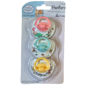 Vintage 2006 New Precious Moments Pacifiers 3-Pack or 2-Piece Pacifier with Clip / Holder 6+ Months