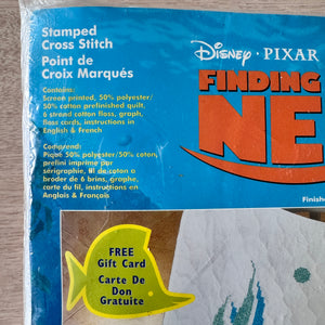 Kit de point de croix estampé pour berceau de bébé Disney Pixar Le Monde de Nemo Dory &amp; Fish Friends Couverture ou modèle de tableau PDF Cadeau souvenir 34" x 43"
