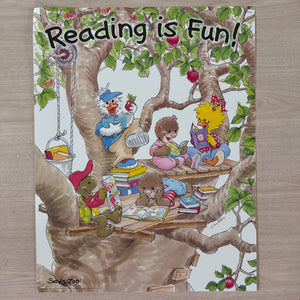 Póster vintage raro de Suzy's Zoo ¡Leer es divertido! Póster para pared, puerta o ventana de 17" x 22" Producto para aulas escolares, estudiantes y profesores