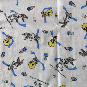 Vintage NEW Baby Looney Tunes Tweety and Bugs Bunny Unisex Flannel Receiving Blanket 30" x 40" By Gerber Childrenswear 1997