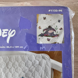 Kit de edredón y manta para cuna de bebé de punto de cruz de Winnie The Pooh, burro con mariposas, de Walt Disney, 34" x 43" o instrucciones con patrón en formato PDF