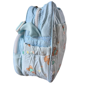 Vintage Rare New Precious Moments Style Blue Boy Medium Diaper Bag with Teething Toy Ring Elegant Kids 2000 Baby Shower Gift