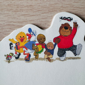 Feuilles de notes mini-mémo vintage Suzy's Zoo avec personnages de groupe / étiquettes d'adresse 5" x 3,5" 1985