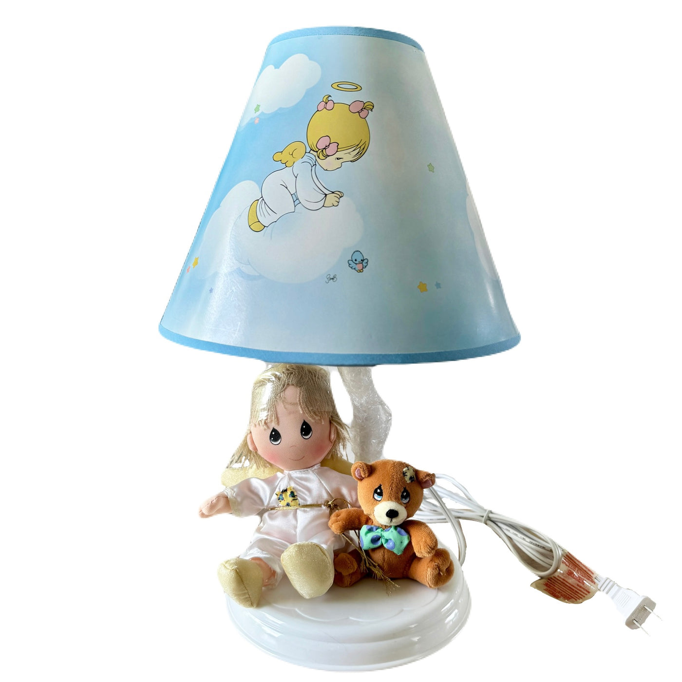 Vintage New Rare Precious Moments Baby Nursery Lamp with Plush