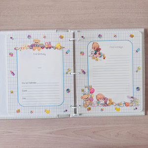 New Vintage 1995 Precious Moments Baby Memory Book of First Years Refillable Keepsake Expandable Scrapbook Photo Album "Precious Baby' Angel on Cloud Hallmark