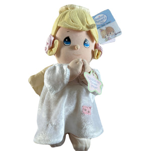 Vintage Precious Moments 9" Baby Girl Angel Plush Talking Soft Rag Doll Says Lord's Bedtime Prayer Pal Praying Toy