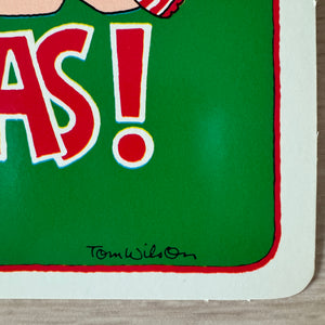 Vintage Santa Claus Ziggy & Fuzz Merry Christmas PostCard 1983 Tom Wilson Comic Collectible Greeting Card