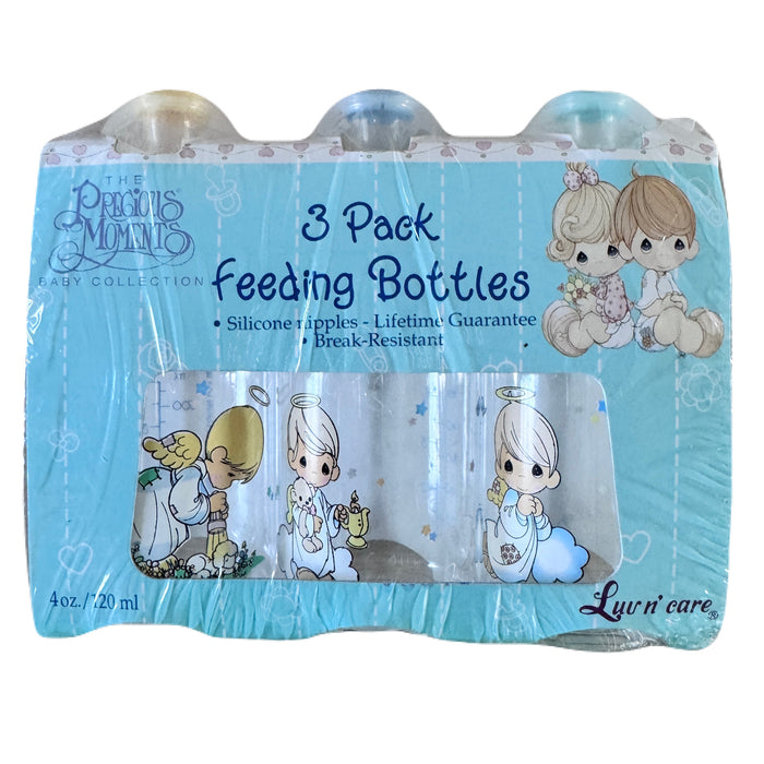 Vintage Precious Moments Baby Angel Bottles 4oz - 3-Pack Nursers Newborn / Small New Baby Shower Gift