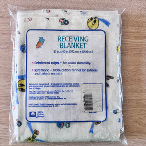Vintage NEW Baby Looney Tunes Tweety and Bugs Bunny Unisex Flannel Receiving Blanket 30" x 40" By Gerber Childrenswear 1997