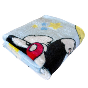 RARE Vintage NEW Baby Looney Tunes Sylvester Cat & Tweety Bird Baby Fleece Minky Plush Crib Blanket 30" x 41" Blue 1999 Moon & Stars