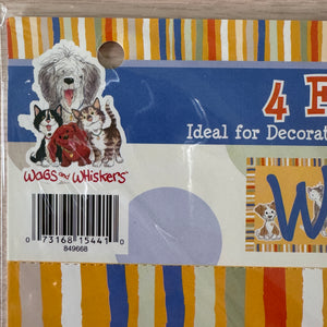 Banner horizontal de bienvenida de 4 pies con gatos y perros Wags &amp; Whiskers de Suzy's Zoo vintage, 2005, producto para maestros de aulas escolares