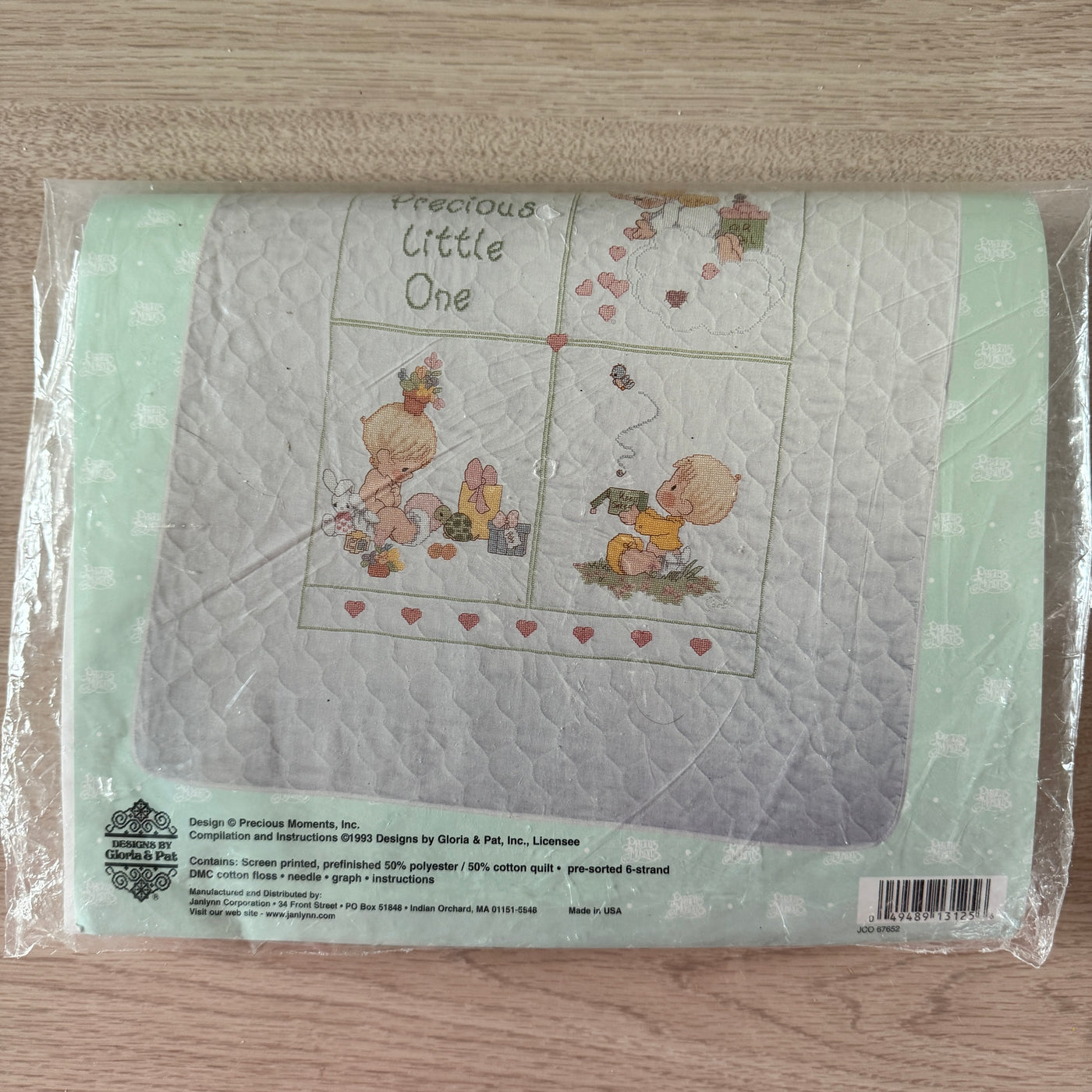 Janlynn Stamped For Cross Stitch Baby Quilt Kit, Animal 