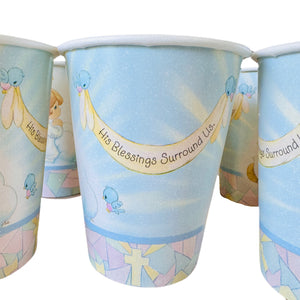 Vasos de papel vintage Precious Moments para fiestas, fríos y calientes, 8 unidades, con ángeles, religiosos, cristianos, bautismos, primera comunión, confirmación