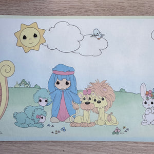 Vintage New RARE Precious Moments Noah's Ark Wall Border Pre-Pasted 10 FT Two by Two Animals