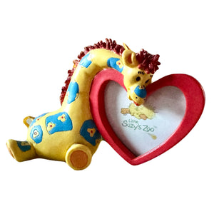 Vintage Little Suzy's Zoo Patches Giraffe & Red Heart Baby Keepsake Photo Frame for 2.5" x 2.5" Photo
