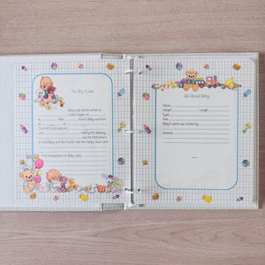 New Vintage 1995 Precious Moments Baby Memory Book of First Years Refillable Keepsake Expandable Scrapbook Photo Album "Precious Baby' Angel on Cloud Hallmark