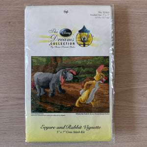 Kit de broderie au point de croix compté ou modèle PDF avec vignette Winnie l'ourson Disney Dreams de Thomas Kinkade Bourriquet et Lapin ou Tigrou et Porcinet 5" x 7"