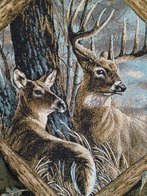 48" x 60" Buck & Doe Woven Blanket by Milette