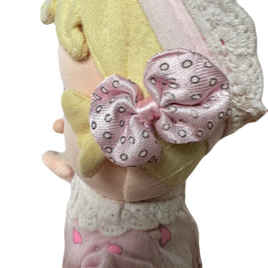 Vintage Precious Moments 9" Baby Girl Plush Doll Soft Rag Pink Cotton Pajamas & Hat Stuffed Toy PAL