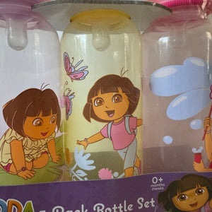 Vintage New Rare Dora The Explorer Baby Boy Bottles 9 oz - 3-Pack Newborn / Small New Baby Shower Gift