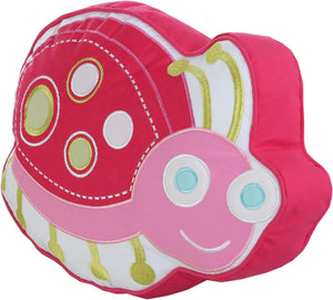 Cotton Pink Shaped Ladybug Kids Girl Decorative Throw Pillow 16" x 12"