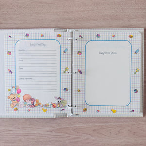 New Vintage 1995 Precious Moments Baby Memory Book of First Years Refillable Keepsake Expandable Scrapbook Photo Album "Precious Baby' Angel on Cloud Hallmark