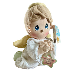 Vintage Talking Precious Moments Baby Boy Angel Prayer Pal Plush Doll 9" Soft Rag Praying Toy Collectible Baby Shower Gift