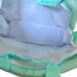 Vintage Rare New Precious Moments Style Green Boy Medium Diaper Bag with Bonus Teething Toy Ring Elegant Kids 2000 Baby Shower Gift