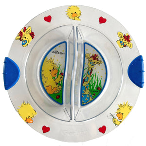 Little Suzy's Zoo Baby/Toddler Divided Bowl Food Dish Plate 7" Witzy Duck, Patches Giraffe, Hearts & Ladybugs