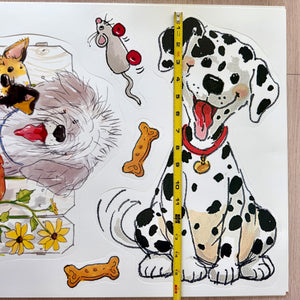 Ensemble de grands tableaux d'affichage vintage et rare Suzy's Zoo Wags &amp; Whiskers Cats &amp; Dogs Paw Print « Bienvenue dans notre classe » Produit pour enseignant en classe