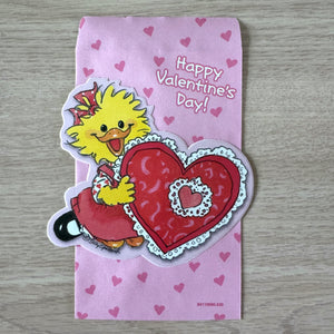 Vintage Set of 3 Suzy's Zoo Valentine Pink Paper Treat Mini Gift Sacks Suzy with Heart Treat Bags by Paper Magic Group