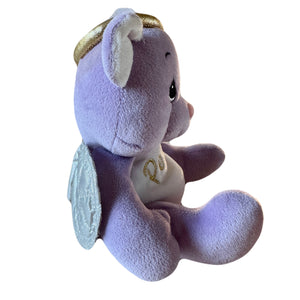 Vintage 2000 Precious Moments Christmas Angel Purple Plush Bear Angel PEACE Beanie Rag Doll 7" Collectible Soft Stuffed Toy