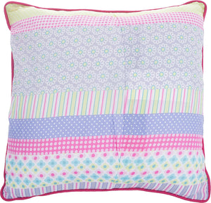 Pink & Lavender Floral Daisy Square Decorative Throw Pillow Cotton 18" x 18"