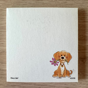 Suzy's Zoo Orange Puppy Dog with Flower Memo Note Sheet 2pc Set