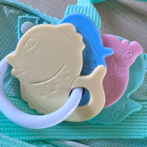 Vintage Rare New Precious Moments Style Green Boy Medium Diaper Bag with Bonus Teething Toy Ring Elegant Kids 2000 Baby Shower Gift