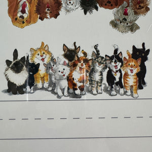 Placas con nombre de estudiantes de 36 CT con gatos y perros Wags &amp; Whiskers de Suzy's Zoo de 2004 Producto para el aula de maestros